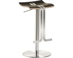 Mayer Sitzmöbel MAYER Barkruk Wave 86x39x39 Cm RVS/bruin