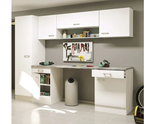 Flex-Well FLEX WELL Werkbank Lucca Wit Mat 260x60 Cm 1 Flex-Well FLEX WELL Werkbank Lucca Wit Mat 260x60 Cm