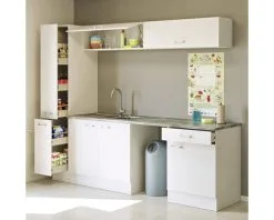 Flex-Well FLEX WELL Keukenblok Zonder Apparatuur Lucca Wit Mat 240x60 Cm