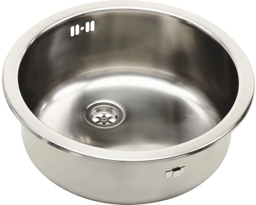Opbouwspoelbak RVS Ø42 Cm Met Stop 1 Opbouwspoelbak RVS Ø42 Cm Met Stop
