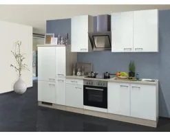 Flex-Well FLEX WELL Keukenblok Met Apparatuur Abaco Parelmoer Glanzend 300x60 Cm