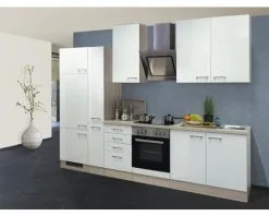 Flex-Well FLEX WELL Keukenblok Met Apparatuur Abaco Parelmoer Glanzend 300x60 Cm