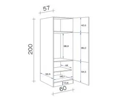 Flex-Well FLEX WELL Ombouwkast Santo Antraciet 60x57x200 Cm -Spoelbakken Verkoop DV 8 5779492 02 4c DE 20220118121653 11