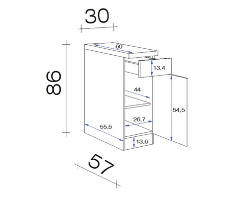 Flex-Well FLEX WELL Onderkast Riva 30x86x60 Cm 2 Flex-Well FLEX WELL Onderkast Riva 30x86x60 Cm - Afbeelding 2