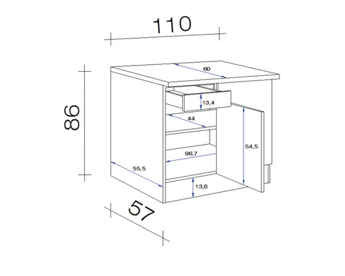 Flex-Well FLEX WELL Hoekonderkast Abaco 110x86x60 Cm 2 Flex-Well FLEX WELL Hoekonderkast Abaco 110x86x60 Cm - Afbeelding 2