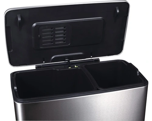 EKO Pedaalemmer E-Cube Recycling Mat RVS 28+18 L 2 EKO Pedaalemmer E-Cube Recycling Mat RVS 28+18 L - Afbeelding 2