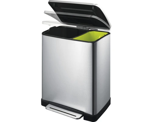 EKO Pedaalemmer E-Cube Recycling Mat RVS 28+18 L 4 EKO Pedaalemmer E-Cube Recycling Mat RVS 28+18 L - Afbeelding 4