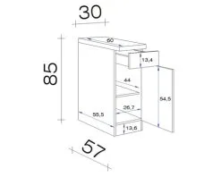 Flex-Well FLEX WELL Onderkast Wito 30x85x60 Cm -Spoelbakken Verkoop DV 8 8241229 03 4c DE 20211221114752