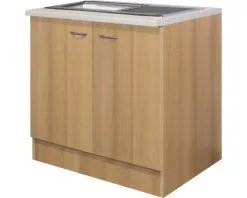 Flex-Well FLEX WELL Onderkast Met Spoelbak Ischia Nano Beuken 100x60x85 Cm